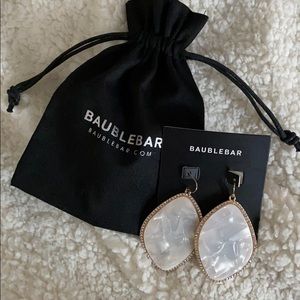 BaubleBar White Shell Gold Dangling Earrings